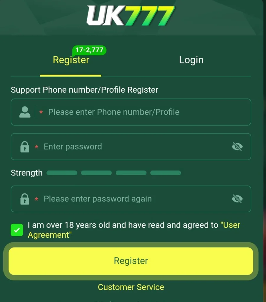 uk777 registration